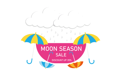 Regenschirm-Monsun-Verkaufsvektor