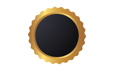 Vector de ilustración de insignia dorada