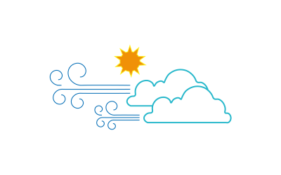 Vetor de ilustração de nuvens e sol