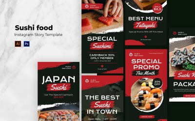 Historia de Instagram de comida de sushi