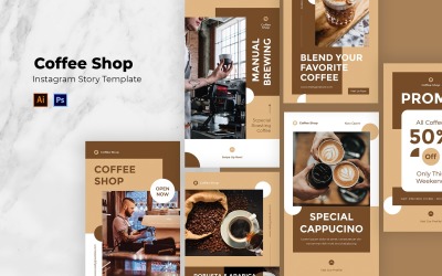 Storia di Instagram della caffetteria