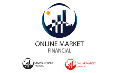 Logotipo financiero del mercado en línea