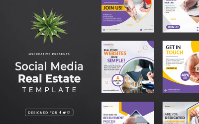 Modello di post sui social media per post su Instagram per immobili minimalisti