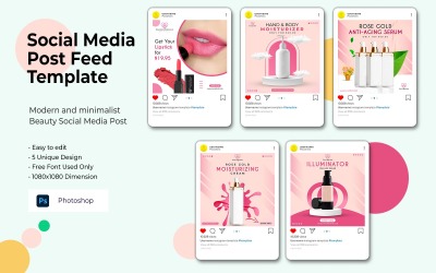 Modello di social media di bellezza minimalista PSD