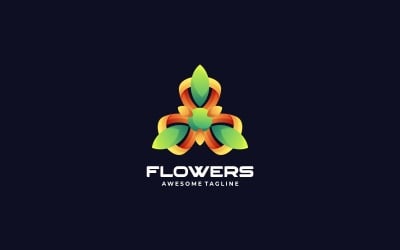 Blomma färgglada logotypdesign
