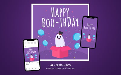 Happy Boothday - Plantillas de banner para redes sociales para celebrar el cumpleaños de un niño