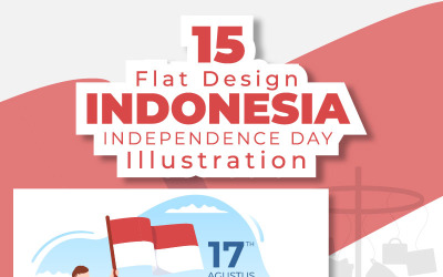 15 Illustrazione del giorno dell&amp;#39;indipendenza dell&amp;#39;Indonesia
