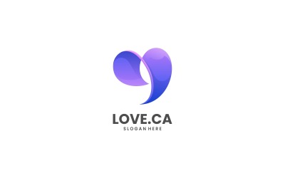 Logotipo de degradado de amor abstracto