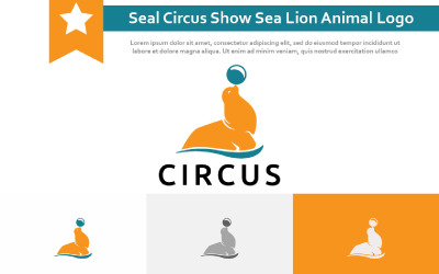 Logotipo do zoológico de animais selvagens de leão-marinho do show de circo de focas