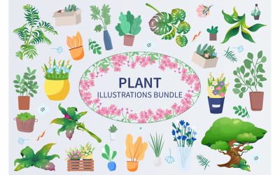 Набор иллюстраций растений