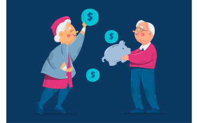 Zdarma penzijní fond koncept ilustrace