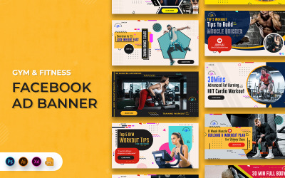 Banners publicitarios de Facebook de Fitness Studio