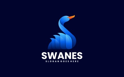 Beauty Swan Color Gradient Logo