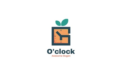 Clock Orange Simple Mascot Logo
