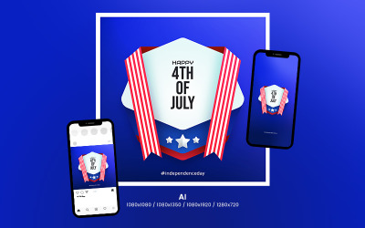 Independence Day - Modello di banner per miniature di Youtube e social media