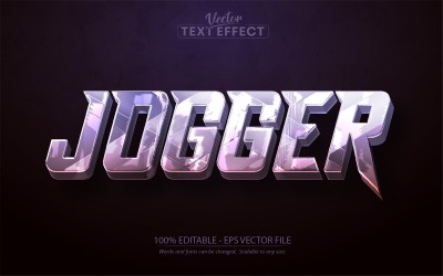 Jogger - Efeito de texto editável, estilo de texto de esporte de desenho animado, ilustração gráfica