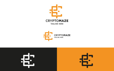 Logo professionnel du labyrinthe de pièces de monnaie Crypto