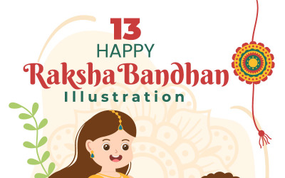 13 Šťastný Raksha Bandhan Ilustrace