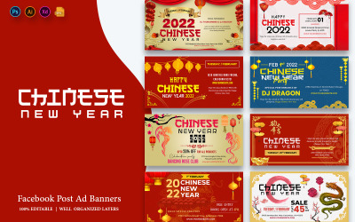 Banners de anúncios do Facebook de ano novo chinês