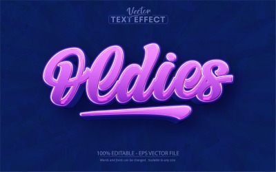 Oldies - Bearbeitbarer Texteffekt, 80er Retro-Textstil, Grafikillustration