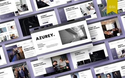 Azurey — бизнес-шаблон слайдов Google