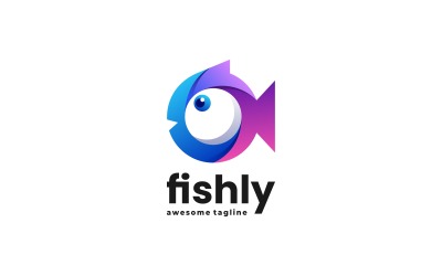 Vector fisk färg gradient logotypdesign