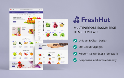 FreshHut - Modèle HTML de commerce électronique polyvalent