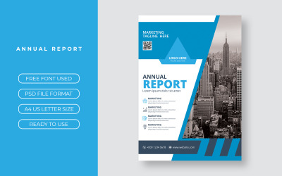 Modèle de couverture de rapport annuel d&amp;#39;entreprise