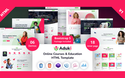 Aduky - Modello HTML per corsi online e istruzione