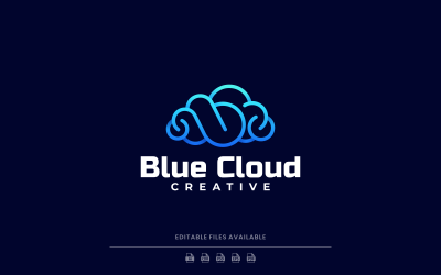 Blue Cloud Line Art-verlooplogo