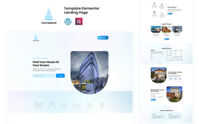 Homeland - Plantilla de página de destino de Eleemntor de servicios inmobiliarios