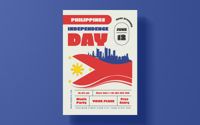 Modello di volantino per il giorno dell&amp;#39;indipendenza delle Filippine