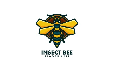 Owad pszczoła w stylu prostego logo maskotki