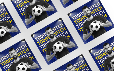 Design de modelo de postagem de banner de mídia social de esporte de futebol