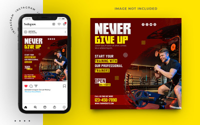 Fitness &amp;amp; Gym Social Media Instagram Post Banner Vorlage