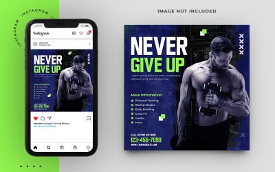 Gestalten Sie Ihren Körper Fitness und Fitnessstudio Social Media Post Banner Vorlage