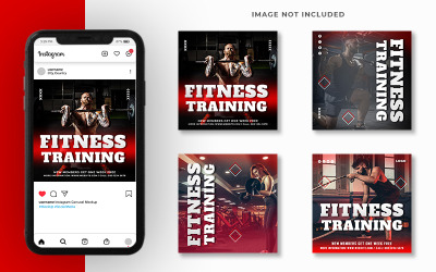 Gym &amp;amp; Fitness Promo Social Media Post Banner Vorlage
