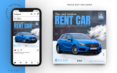 Mietwagen Social Media Template Design