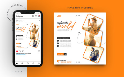 Reise &amp;amp; Tour Social Media Instagram Facebook Post Vorlage