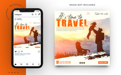 Reise- und Tour-Social-Media-Post- und Web-Banner-Template-Design