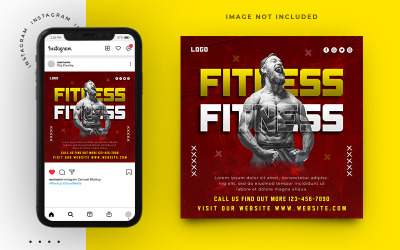 Social Media Fitness und Fitness-Banner-Vorlage