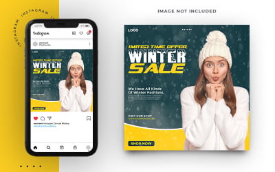 Winterschlussverkauf Mode Social Media Post Banner Vorlage