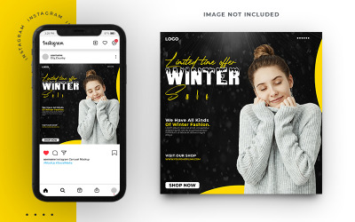 Winterschlussverkauf Mode Social Media Post und Web-Banner-Vorlage