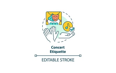 Concert etiquette concept icoon