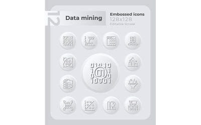 Data Mining geprägte Symbole gesetzt
