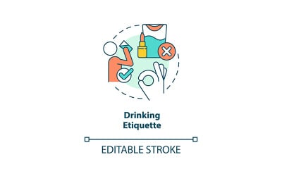 Drink Etiquette Concept Icoon