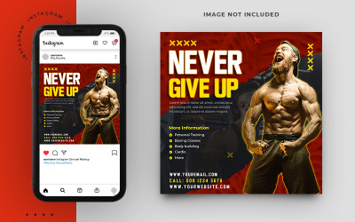 Gestalten Sie Ihren Körper Fitness und Fitness-Studio-Social-Media-Banner-Design