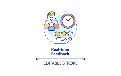 Icona del concetto di feedback in tempo reale