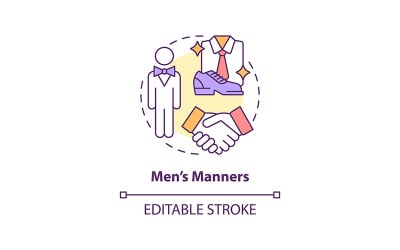 Ícone de linha fina de conceito de boas maneiras masculinas