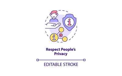 Icono de concepto de privacidad de personas de respeto